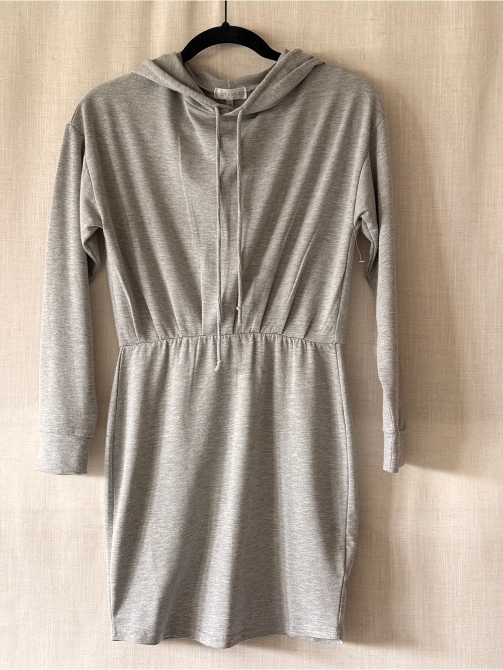 Heather Gray Hoodie Dress with Drawstring Hood